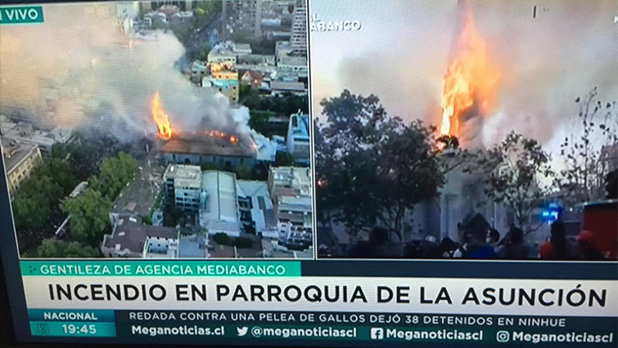 Dwa kościoły podpalone w Santiago de Chile