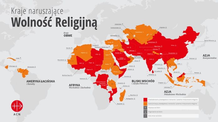 Wolność religijna na świecie - mapa